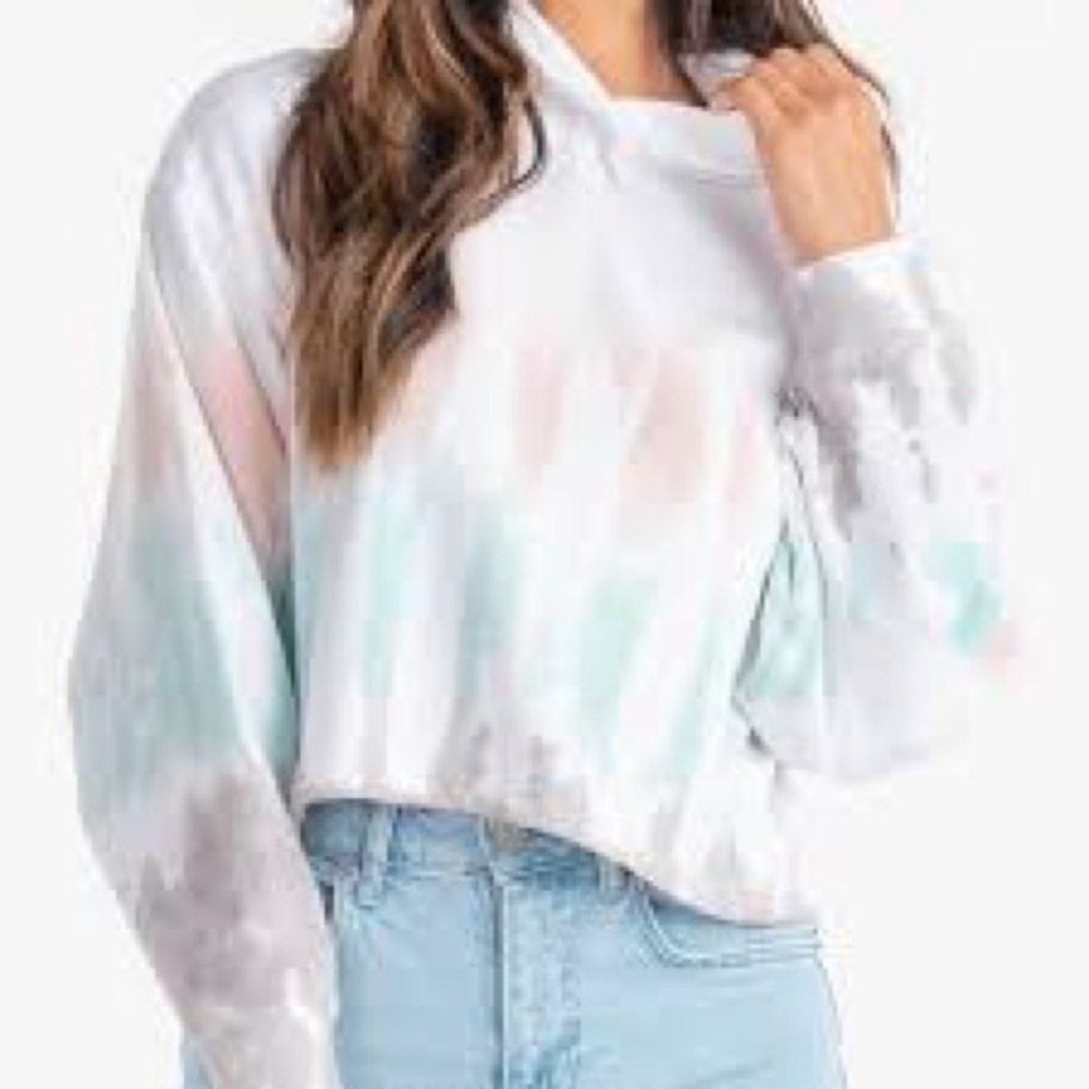 THE SOUTHERN SHIRT CO Tie Dye Crop Hoodie in Creamsicle — M